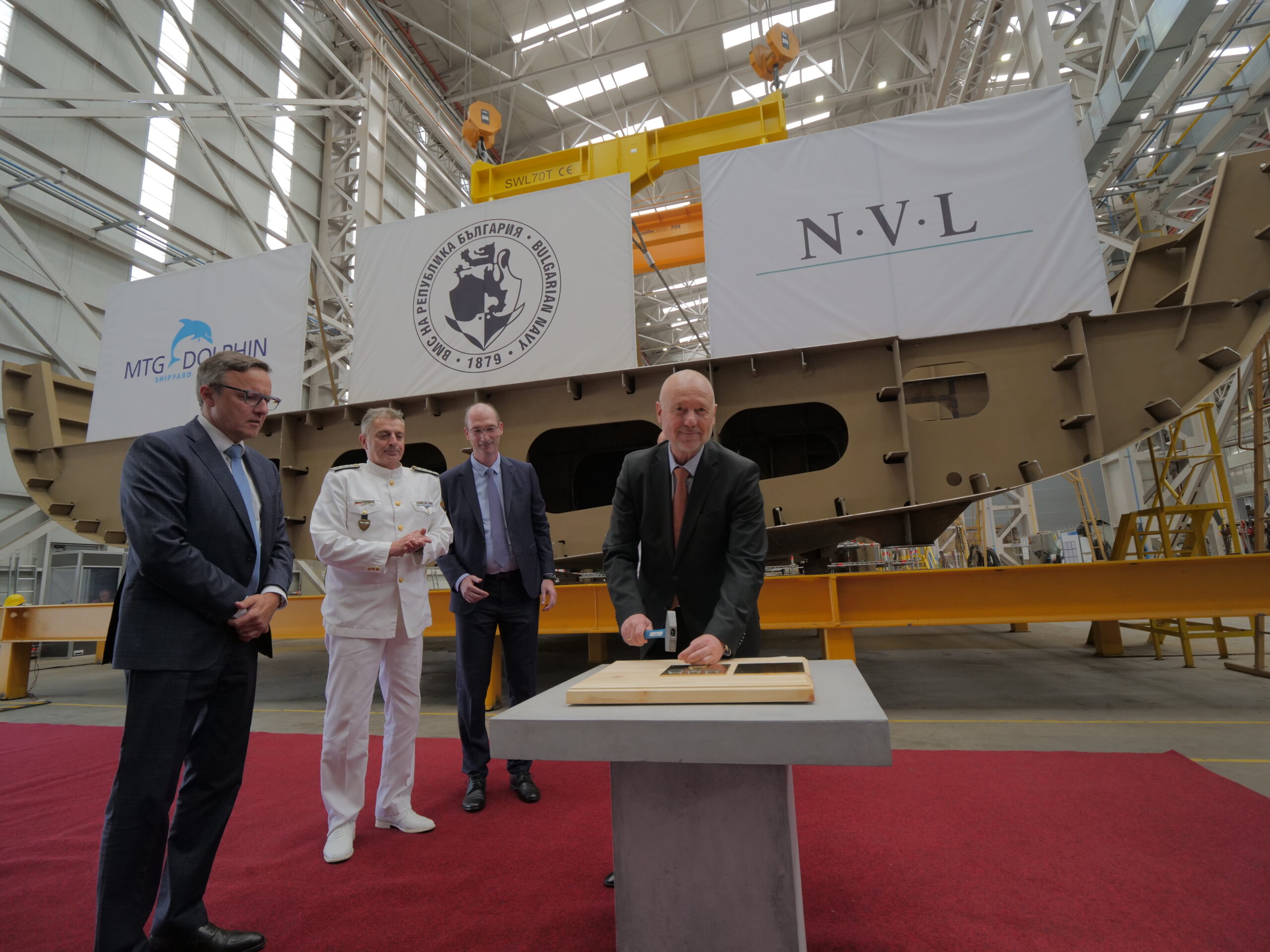 Keel laying of the second  patrol vessel for the Bulgarian Navy